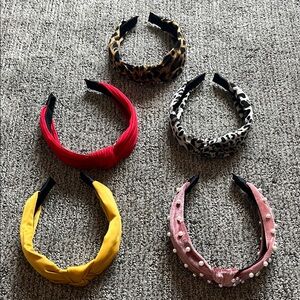 Stylish Women’s Headband Set - Red, Yellow, Pink, Leopard, Dalmatian